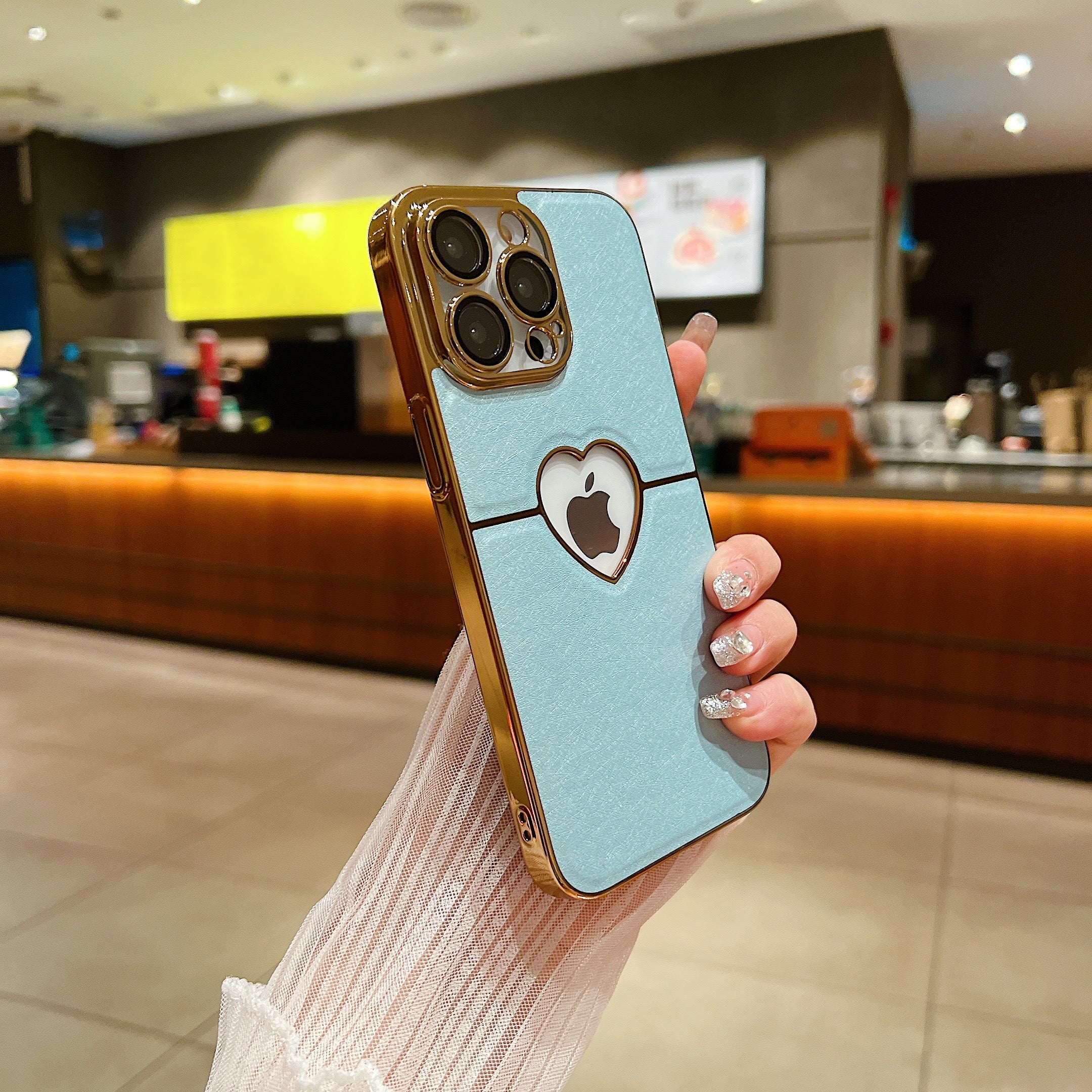 LuxuryKase LK110 Precision Heart Hole Leather Case with Lens Protection for iPhone - Image 18