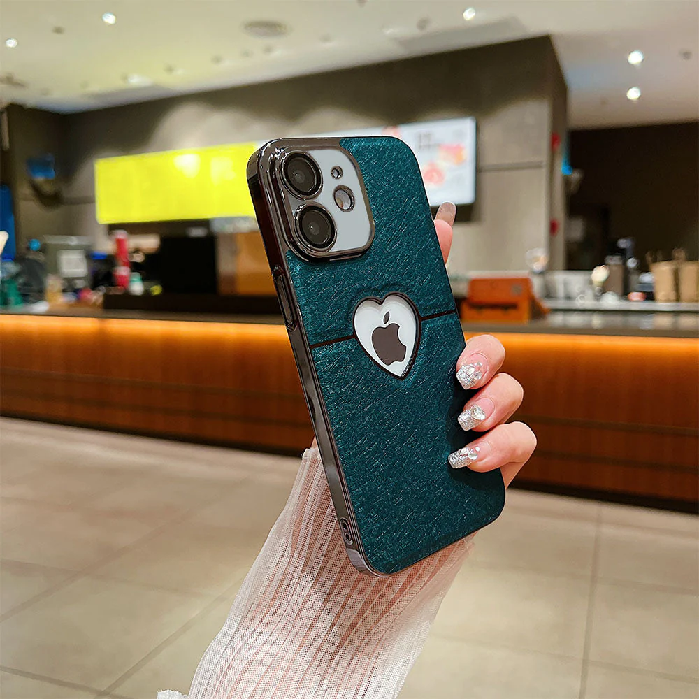 LuxuryKase LK110 Precision Heart Hole Leather Case with Lens Protection for iPhone - Image 8