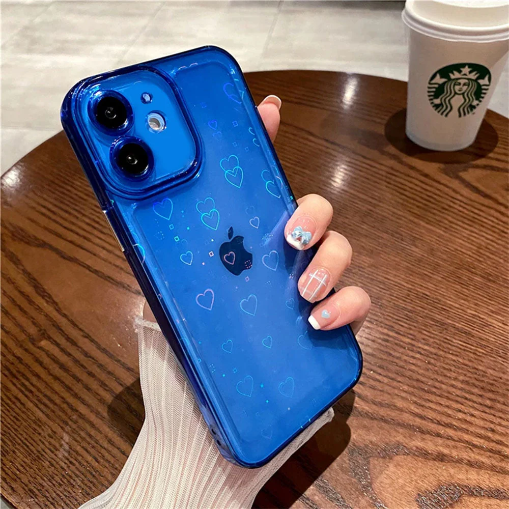 LuxuryKase LK121 3D Laser Glitter Love Heart Transparent Case For iPhone - Image 11