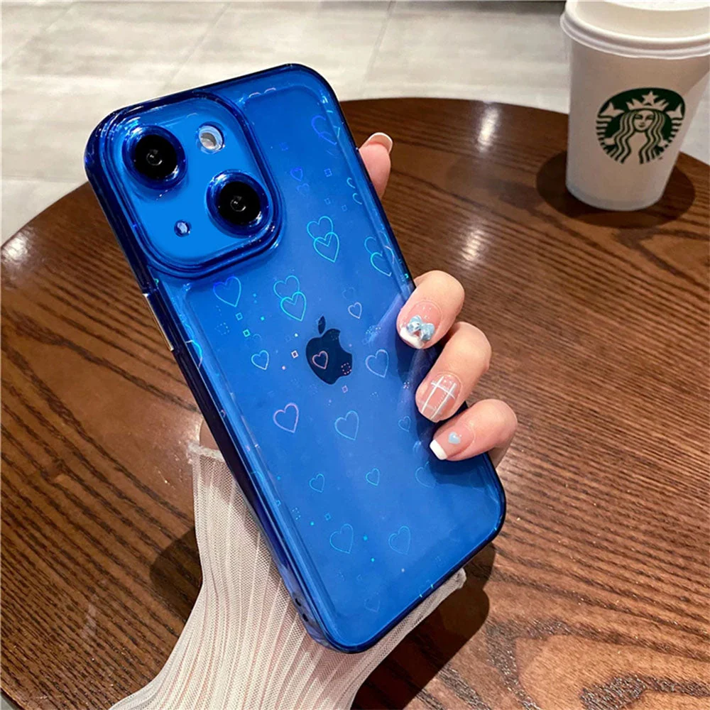 LuxuryKase LK121 3D Laser Glitter Love Heart Transparent Case For iPhone - Image 13