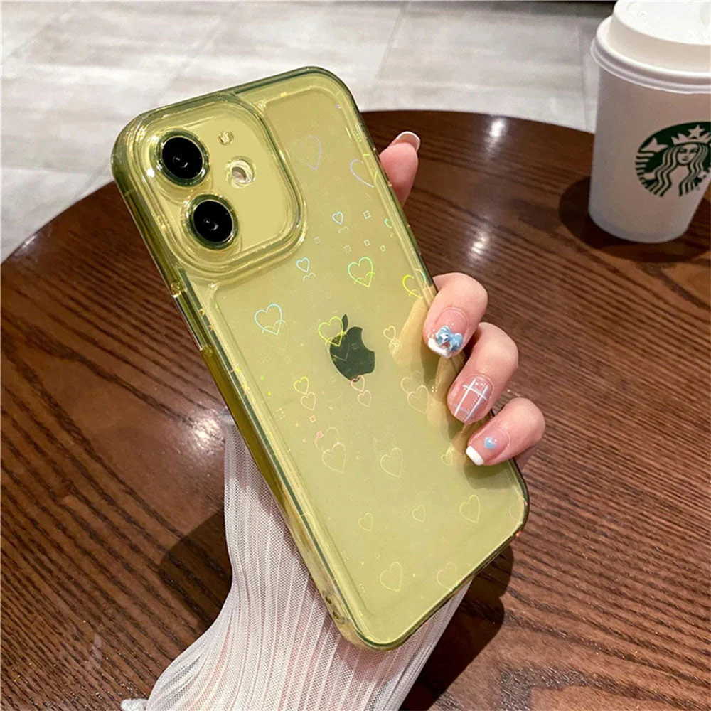 LuxuryKase LK121 3D Laser Glitter Love Heart Transparent Case For iPhone - Image 26