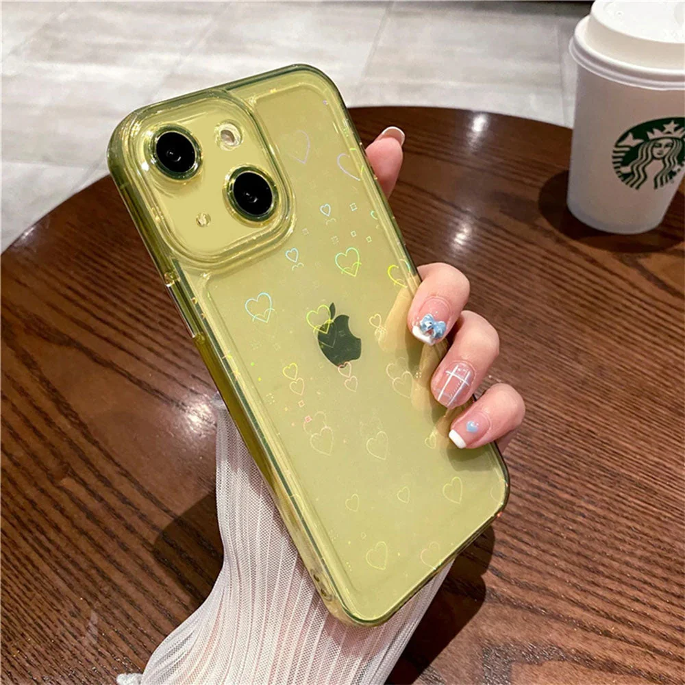 LuxuryKase LK121 3D Laser Glitter Love Heart Transparent Case For iPhone - Image 28