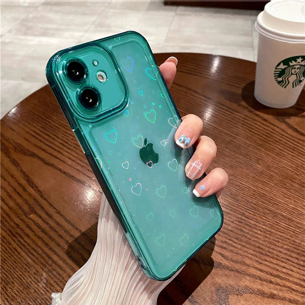 LuxuryKase LK121 3D Laser Glitter Love Heart Transparent Case For iPhone - Image 5
