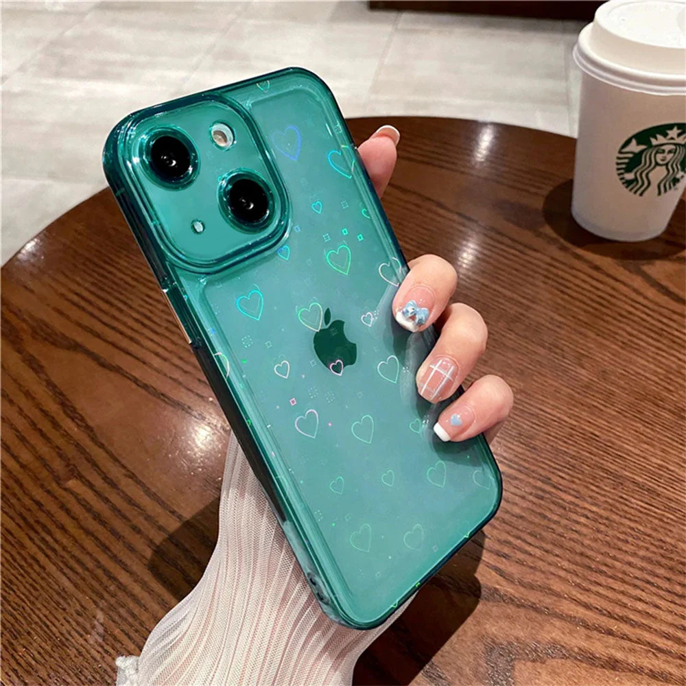 LuxuryKase LK121 3D Laser Glitter Love Heart Transparent Case For iPhone - Image 7
