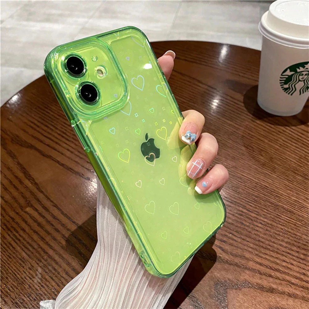 LuxuryKase LK121 3D Laser Glitter Love Heart Transparent Case For iPhone - Image 8