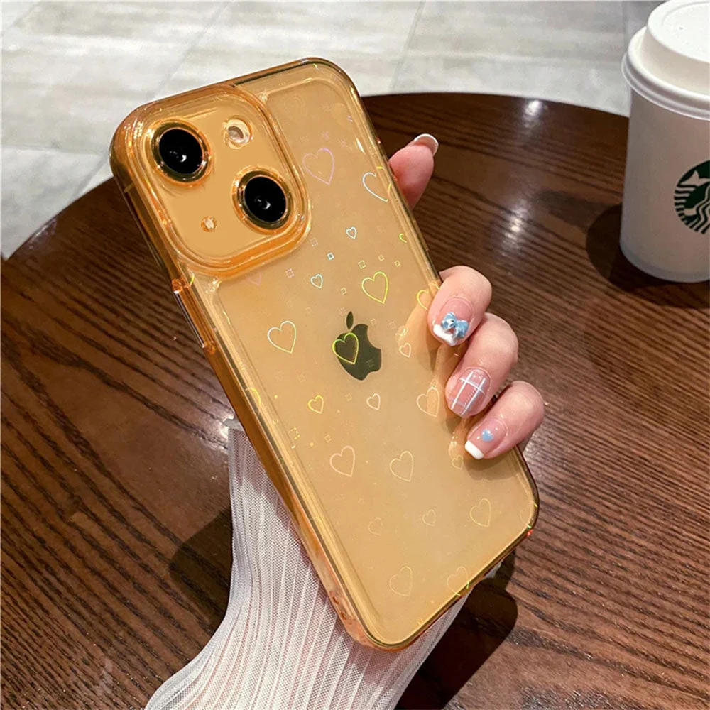 LuxuryKase LK121 3D Laser Glitter Love Heart Transparent Case For iPhone - Image 10