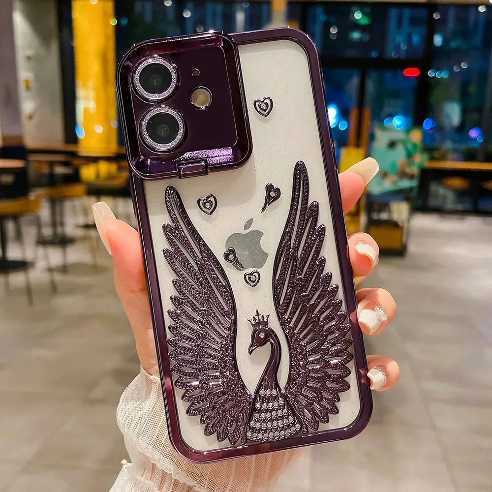 LuxuryKase LK123 Electroplate Diamond Angel Wings Glitter Clear Case For iPhone - Image 11