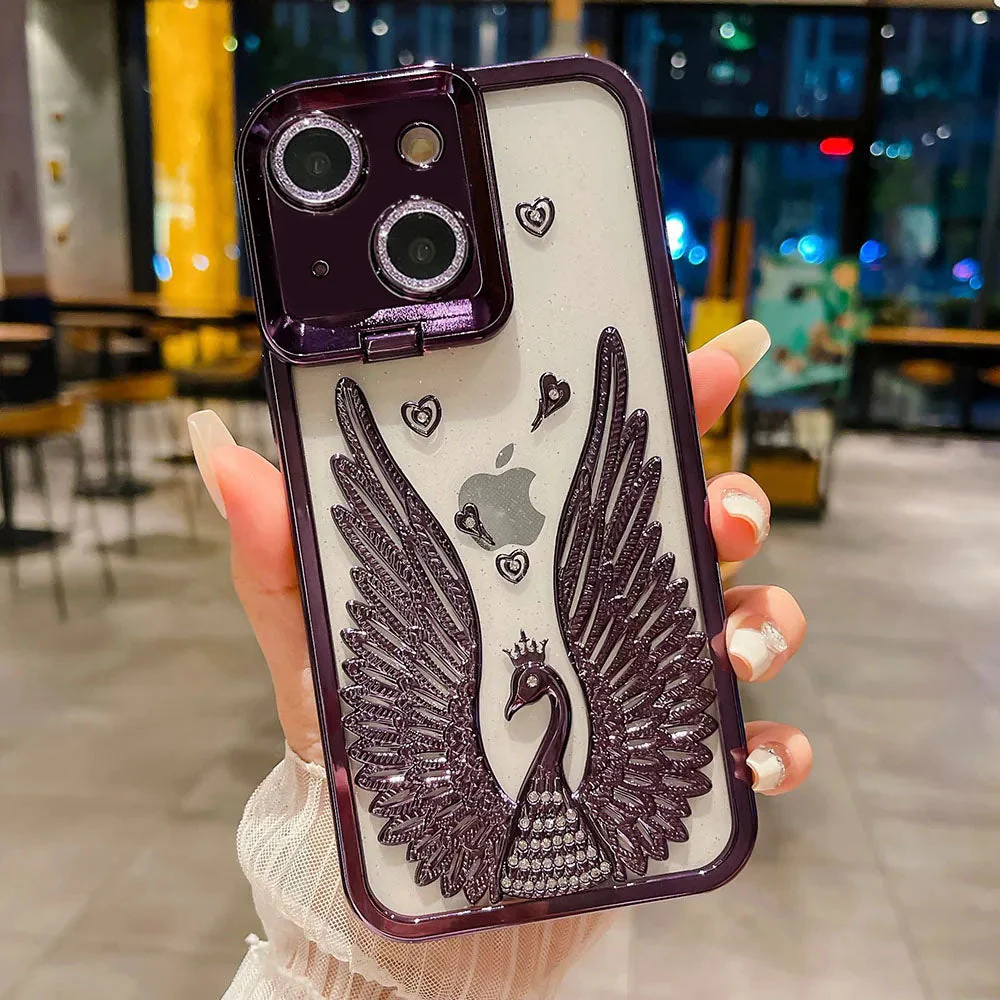 LuxuryKase LK123 Electroplate Diamond Angel Wings Glitter Clear Case For iPhone - Image 13