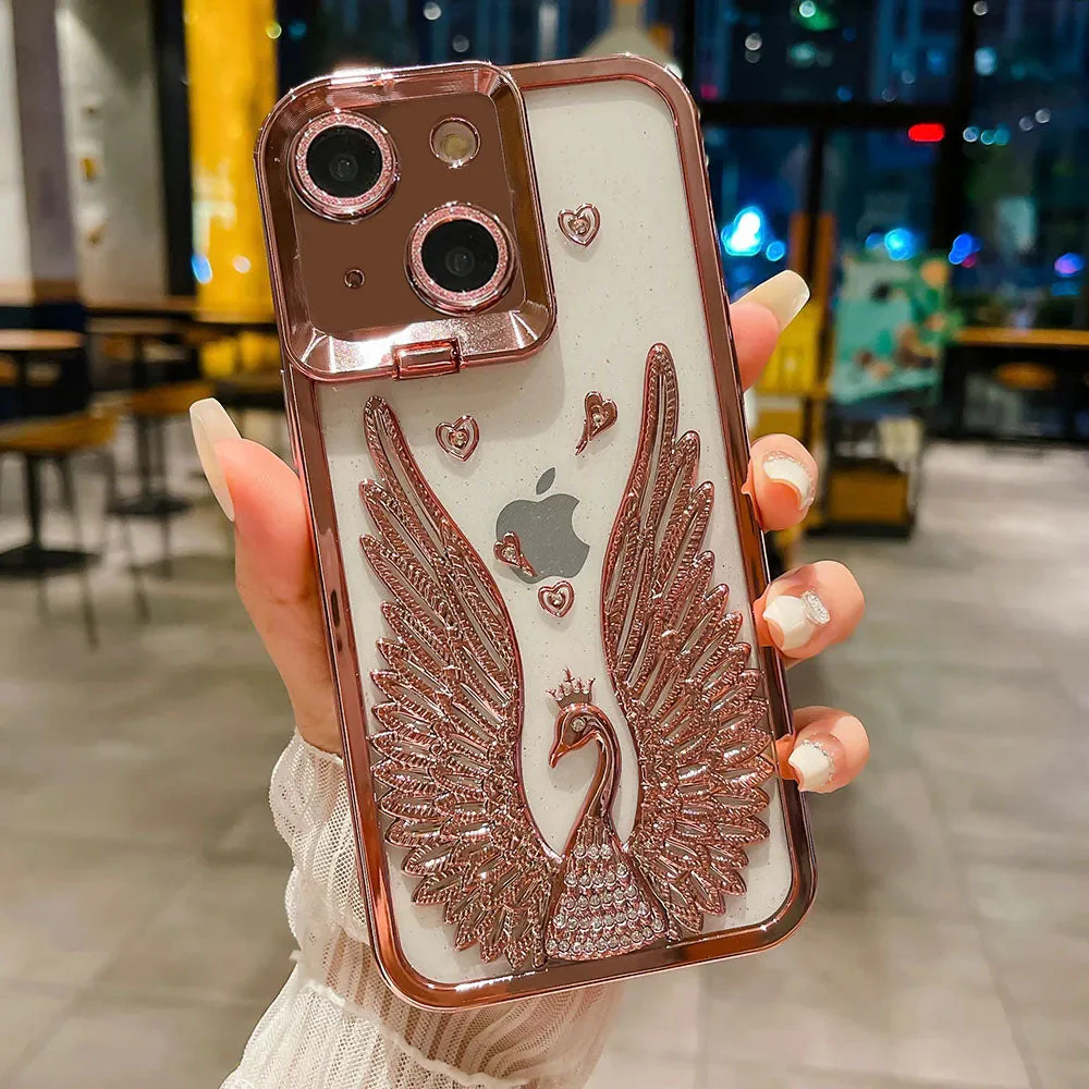 LuxuryKase LK123 Electroplate Diamond Angel Wings Glitter Clear Case For iPhone - Image 16