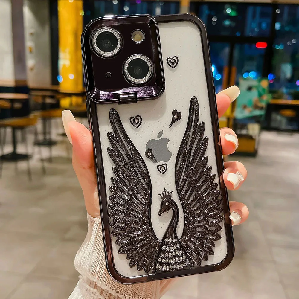 LuxuryKase LK123 Electroplate Diamond Angel Wings Glitter Clear Case For iPhone - Image 4
