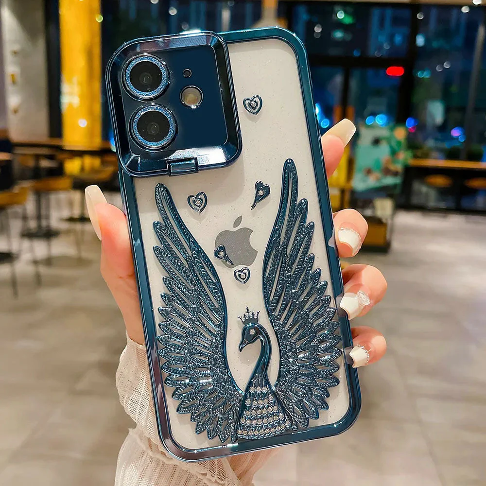 LuxuryKase LK123 Electroplate Diamond Angel Wings Glitter Clear Case For iPhone - Image 5