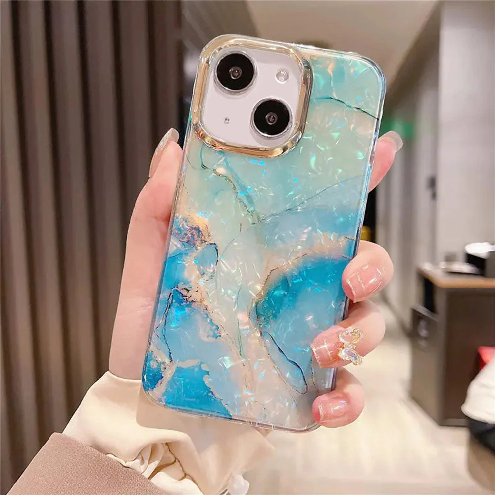 LuxuryKase LK132 Glitter Dream Shell Crack Marble Case For iPhone - Image 7