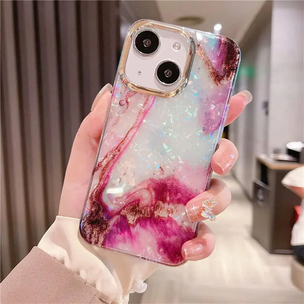 LuxuryKase LK132 Glitter Dream Shell Crack Marble Case For iPhone - Image 10