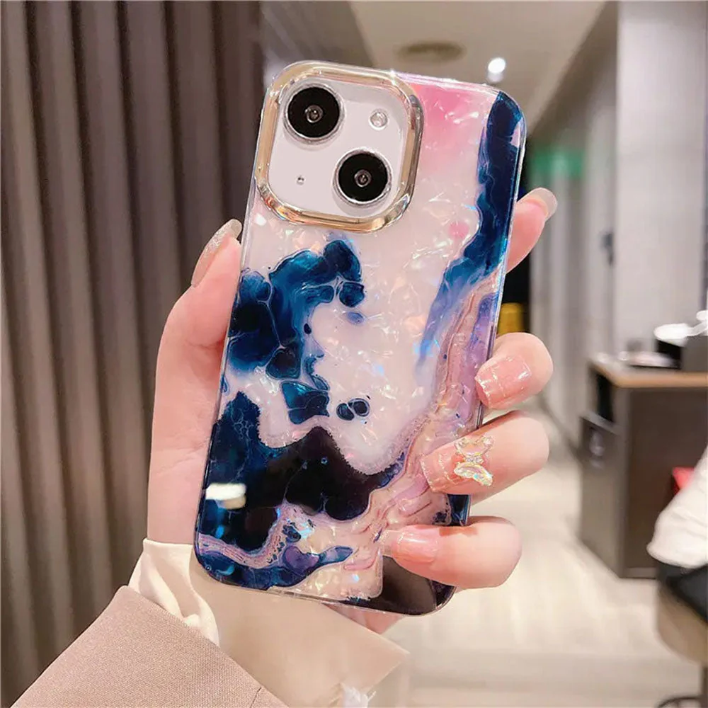 LuxuryKase LK132 Glitter Dream Shell Crack Marble Case For iPhone - Image 6