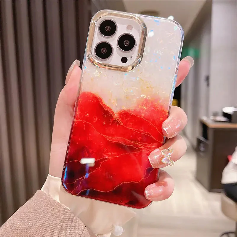 LuxuryKase LK132 Glitter Dream Shell Crack Marble Case For iPhone - Image 9