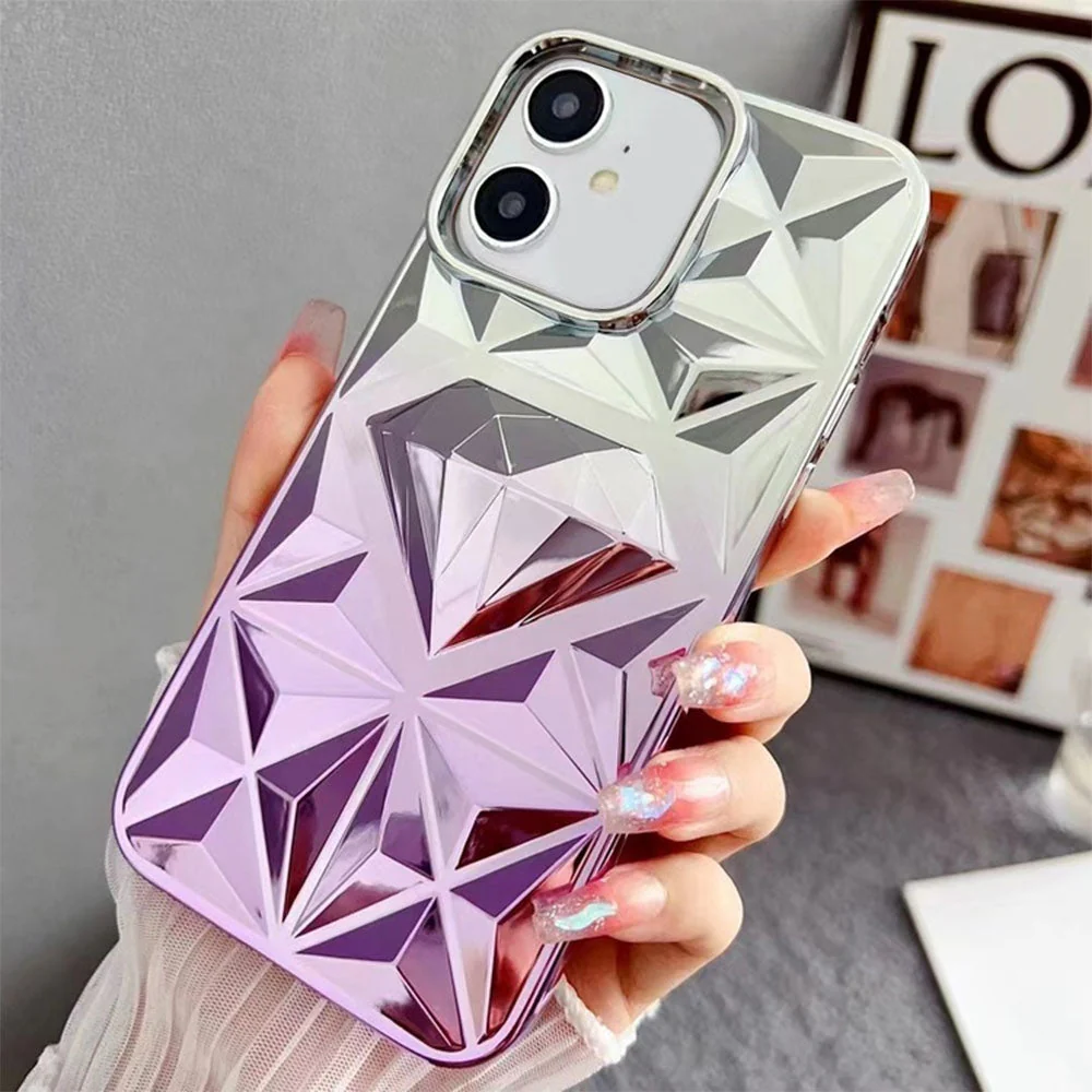 LuxuryKase LK136 Anti Yellowing Electroplated Diamond Gradient Pattern Case For iPhone - Image 11