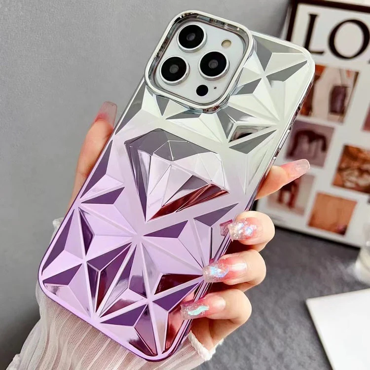 LuxuryKase LK136 Anti Yellowing Electroplated Diamond Gradient Pattern Case For iPhone - Image 12
