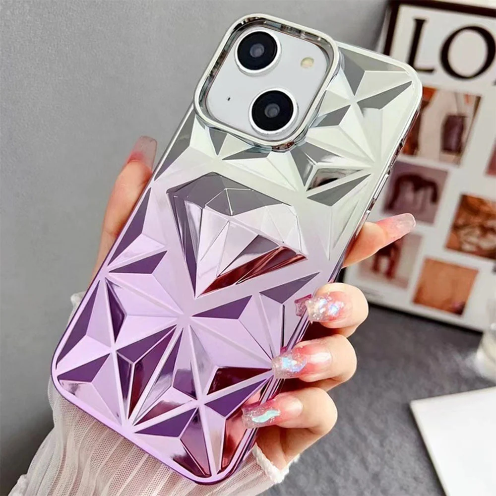 LuxuryKase LK136 Anti Yellowing Electroplated Diamond Gradient Pattern Case For iPhone - Image 13