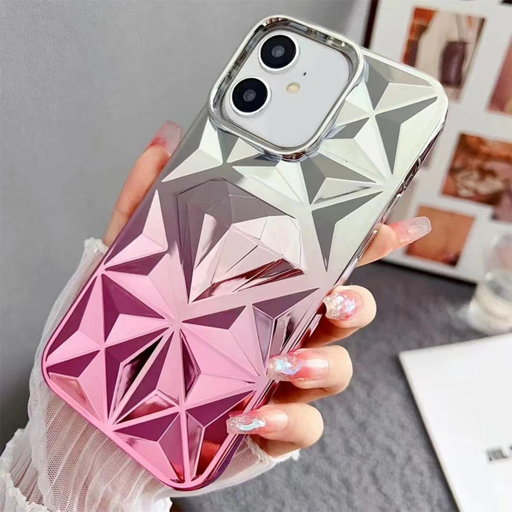 LuxuryKase LK136 Anti Yellowing Electroplated Diamond Gradient Pattern Case For iPhone - Image 14