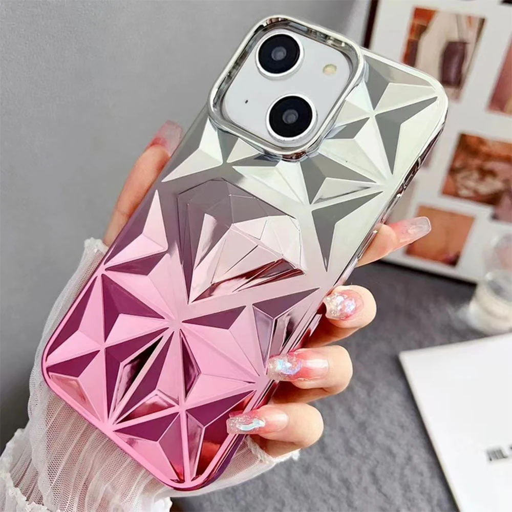 LuxuryKase LK136 Anti Yellowing Electroplated Diamond Gradient Pattern Case For iPhone - Image 16