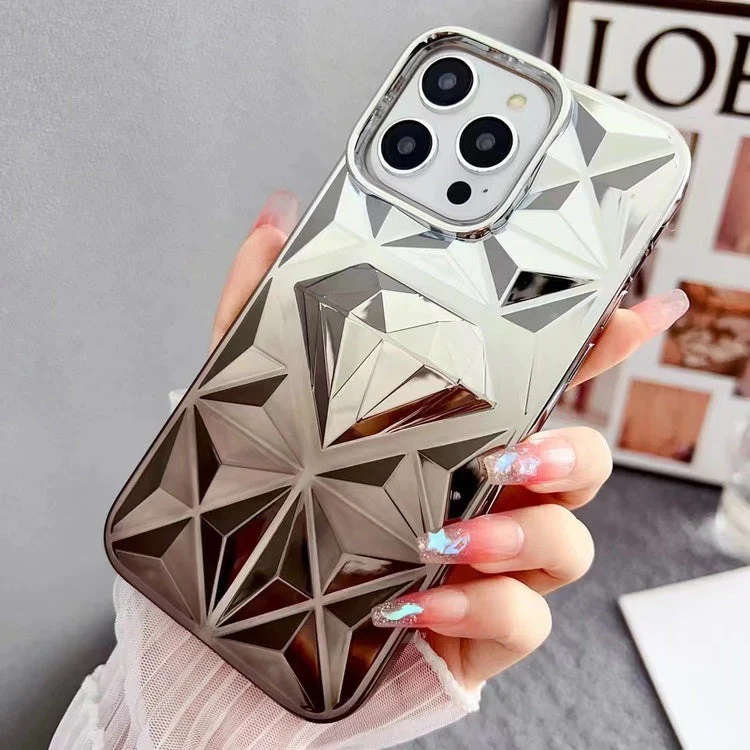 LuxuryKase LK136 Anti Yellowing Electroplated Diamond Gradient Pattern Case For iPhone - Image 3