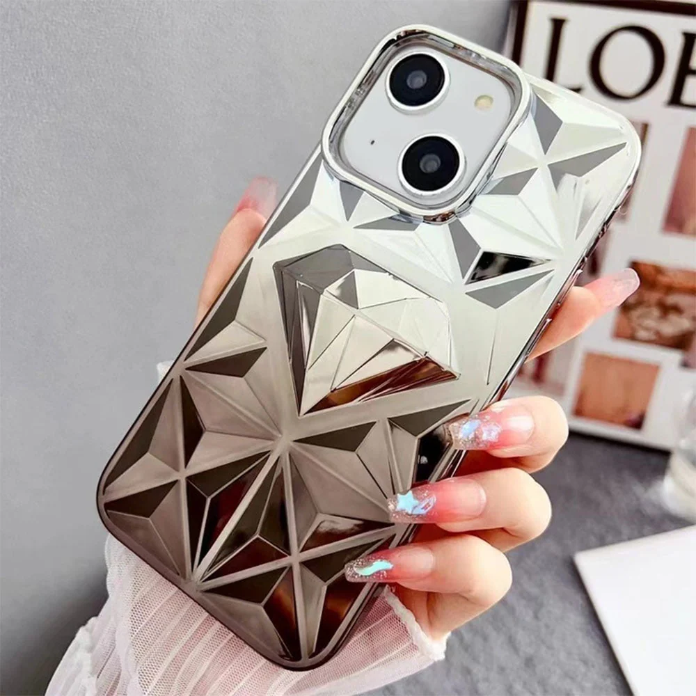 LuxuryKase LK136 Anti Yellowing Electroplated Diamond Gradient Pattern Case For iPhone - Image 4