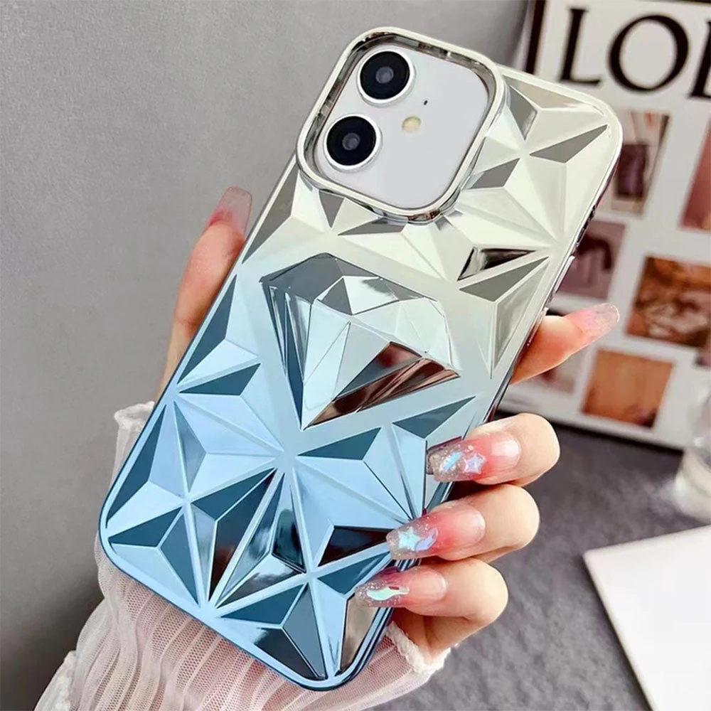 LuxuryKase LK136 Anti Yellowing Electroplated Diamond Gradient Pattern Case For iPhone - Image 5