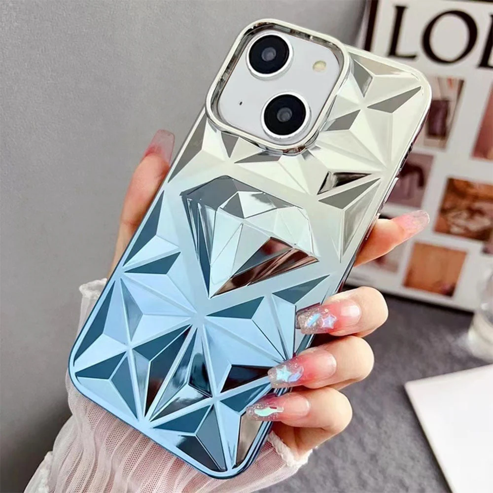 LuxuryKase LK136 Anti Yellowing Electroplated Diamond Gradient Pattern Case For iPhone - Image 7