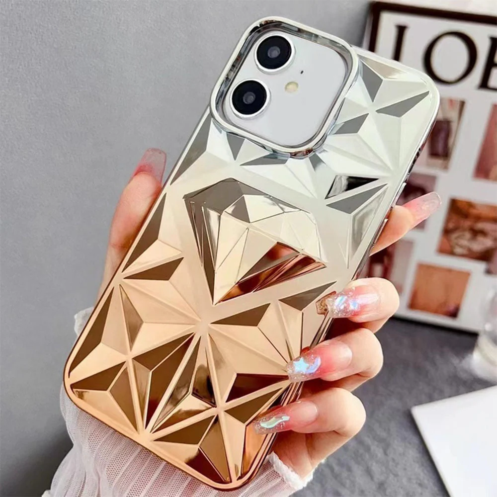 LuxuryKase LK136 Anti Yellowing Electroplated Diamond Gradient Pattern Case For iPhone - Image 8