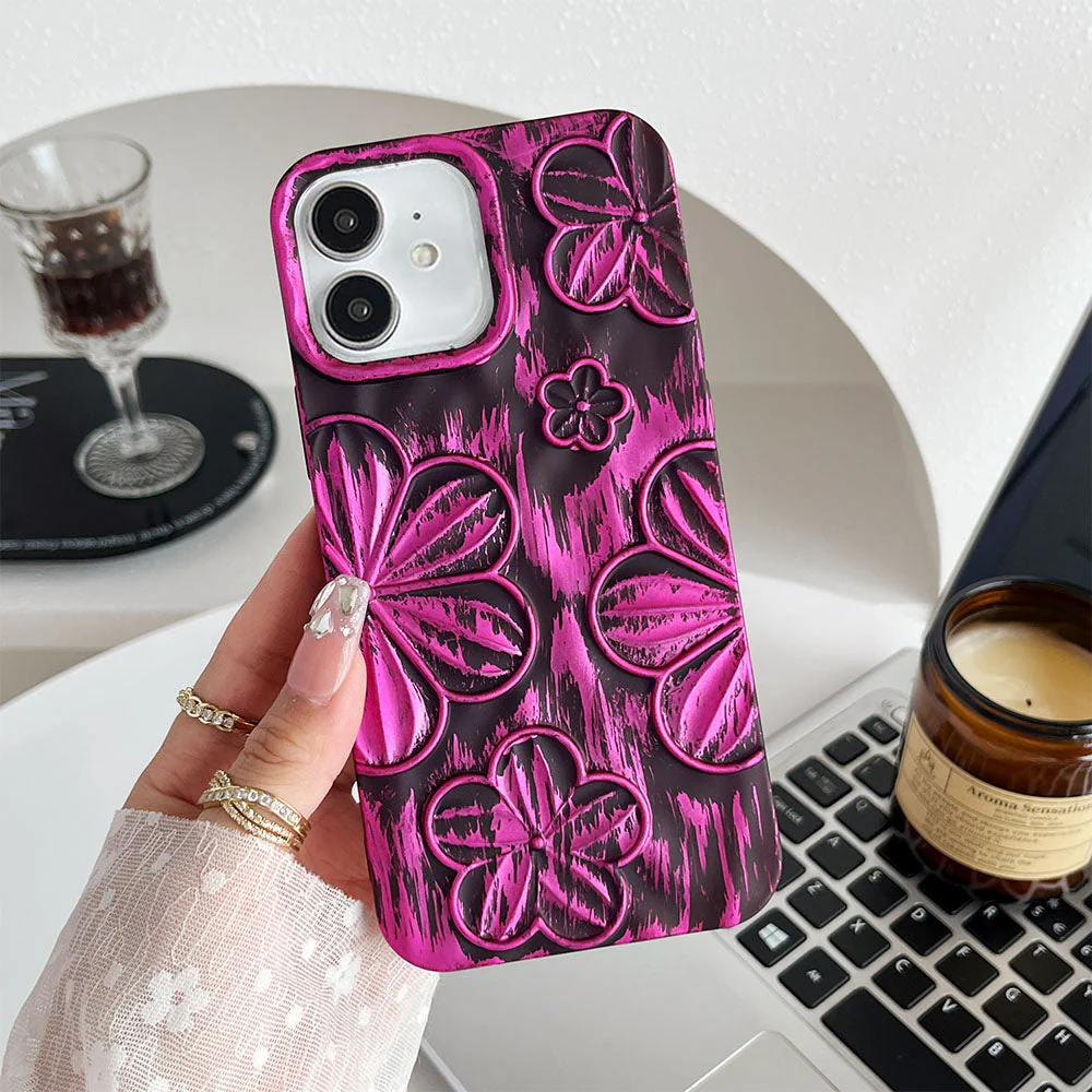 LuxuryKase LK138 Double Shaded 3D Flower Print Case For iPhone - Image 11