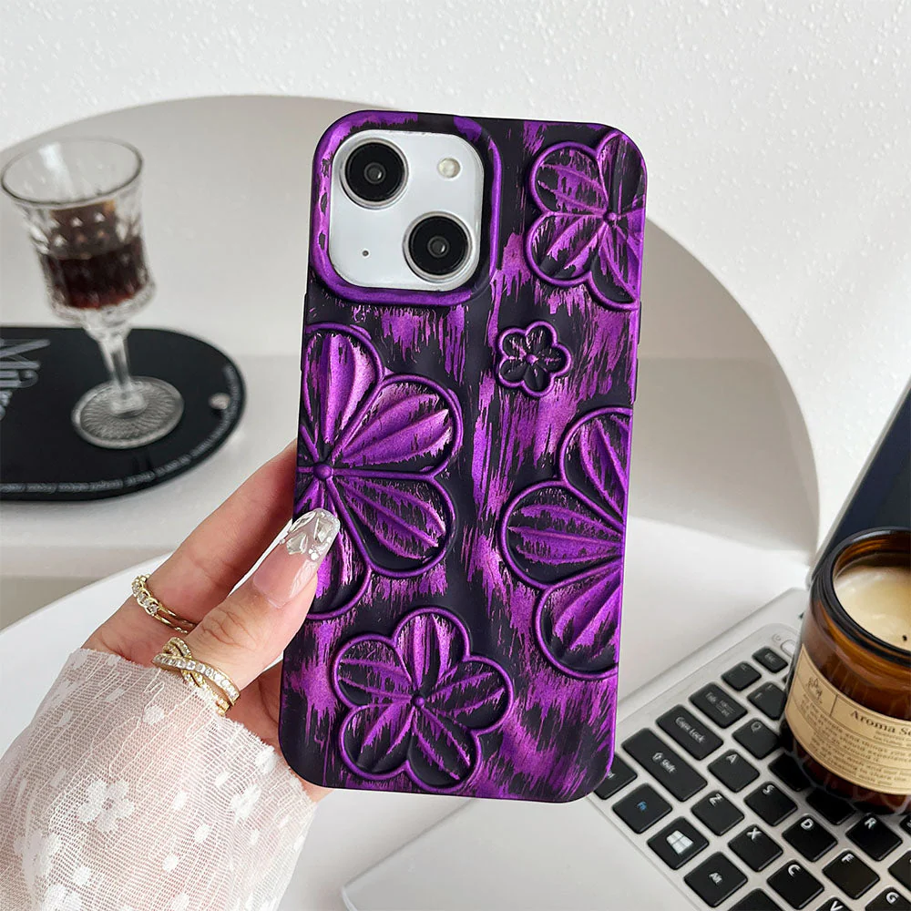 LuxuryKase LK138 Double Shaded 3D Flower Print Case For iPhone - Image 10