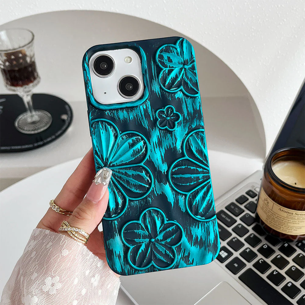 LuxuryKase LK138 Double Shaded 3D Flower Print Case For iPhone - Image 14