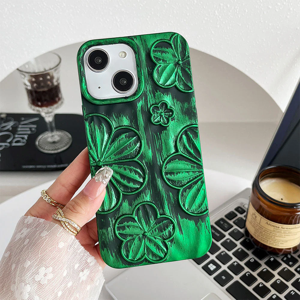 LuxuryKase LK138 Double Shaded 3D Flower Print Case For iPhone - Image 4
