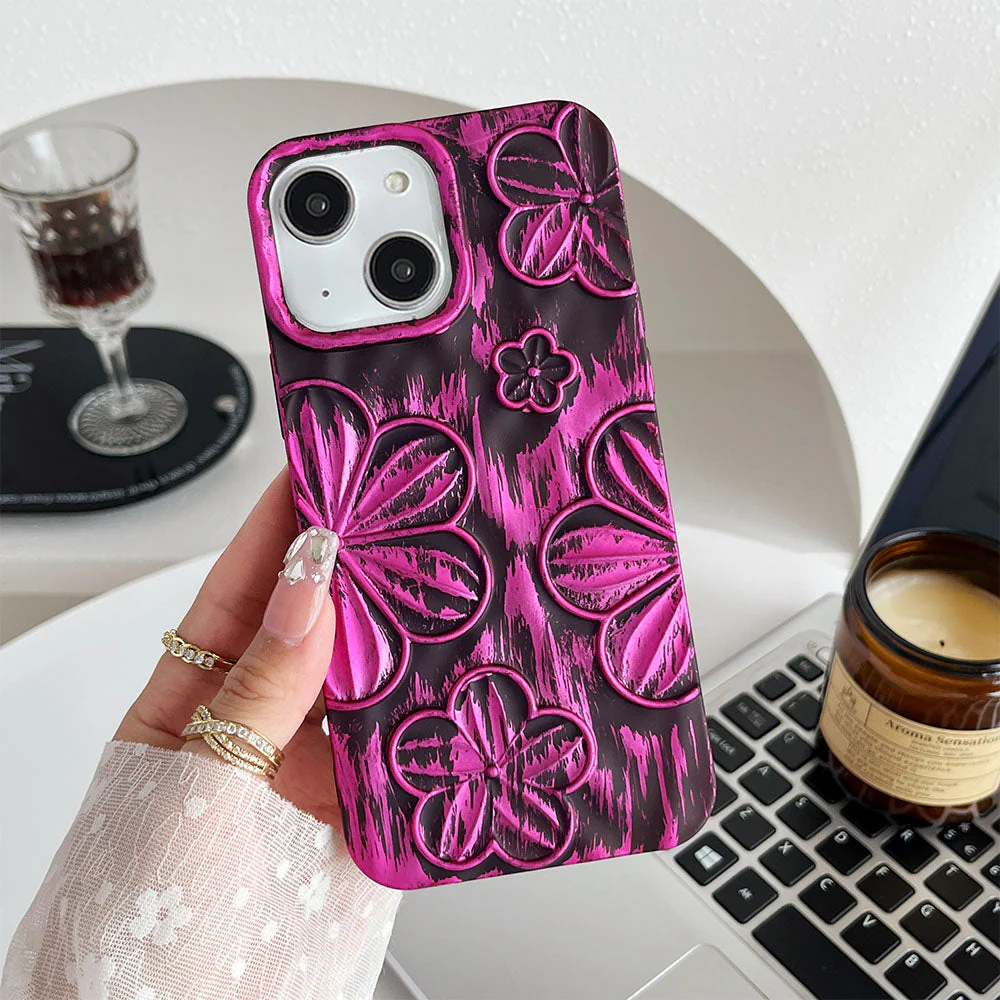 LuxuryKase LK138 Double Shaded 3D Flower Print Case For iPhone - Image 8