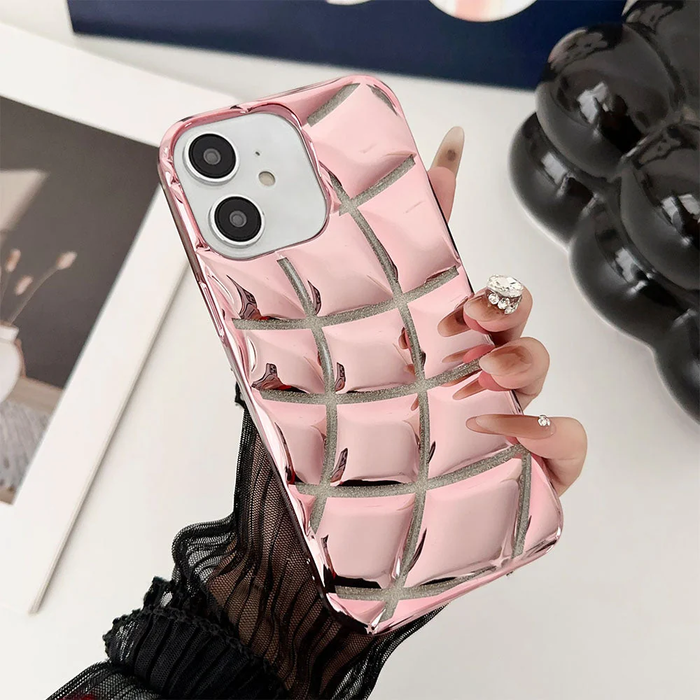 LuxuryKase LK142 Electroplated curved plaid Protective case For iPhone - Image 11