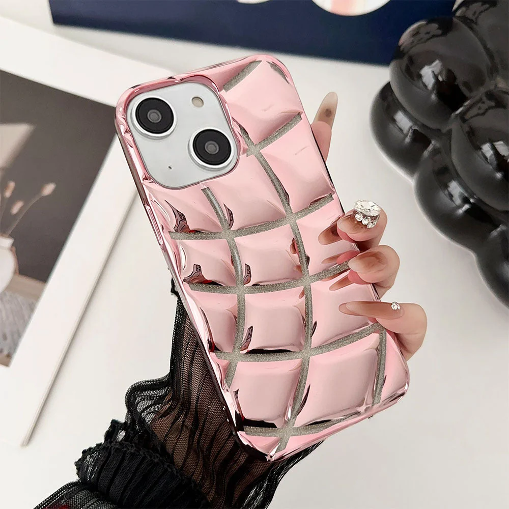 LuxuryKase LK142 Electroplated curved plaid Protective case For iPhone - Image 13