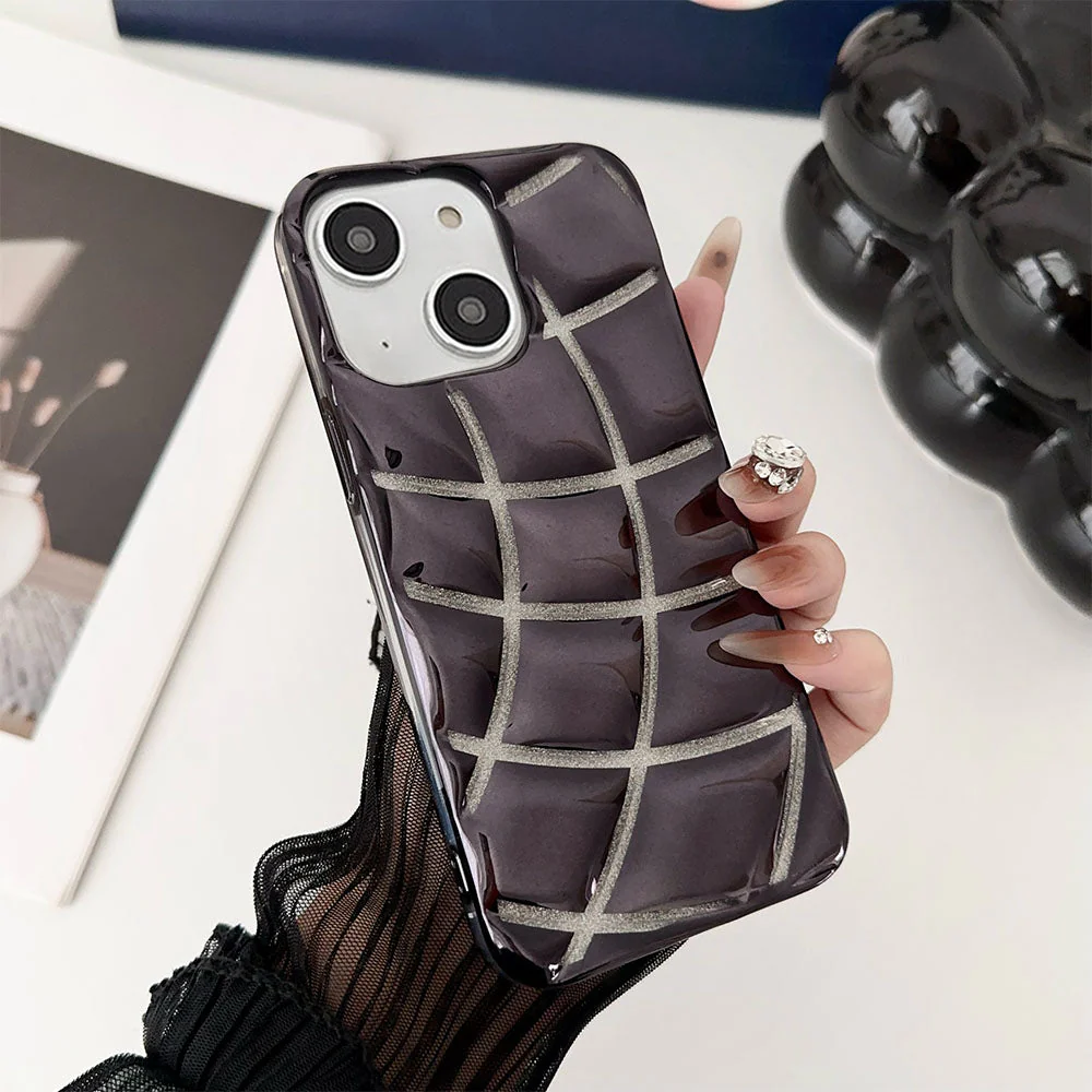 LuxuryKase LK142 Electroplated curved plaid Protective case For iPhone - Image 4