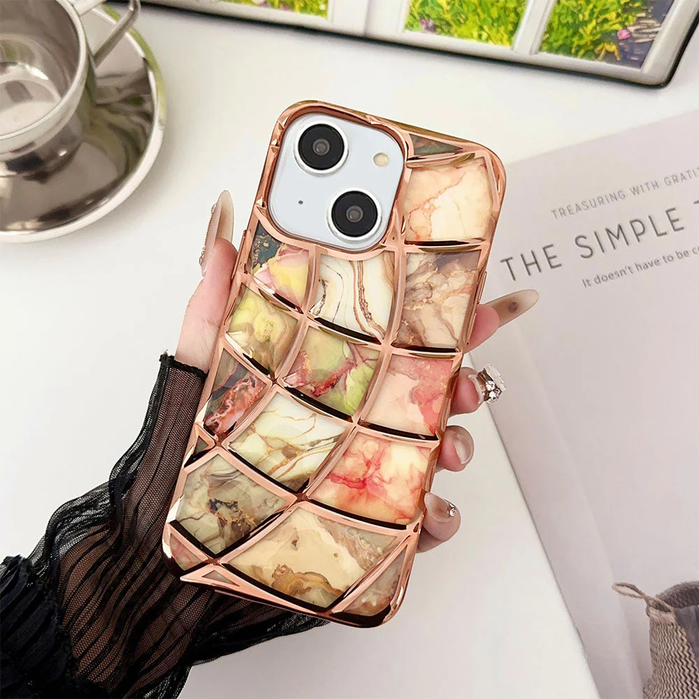 LuxuryKase LK145 Electroplated Marble Look Soft Shell Case For - iPHONE - Image 10