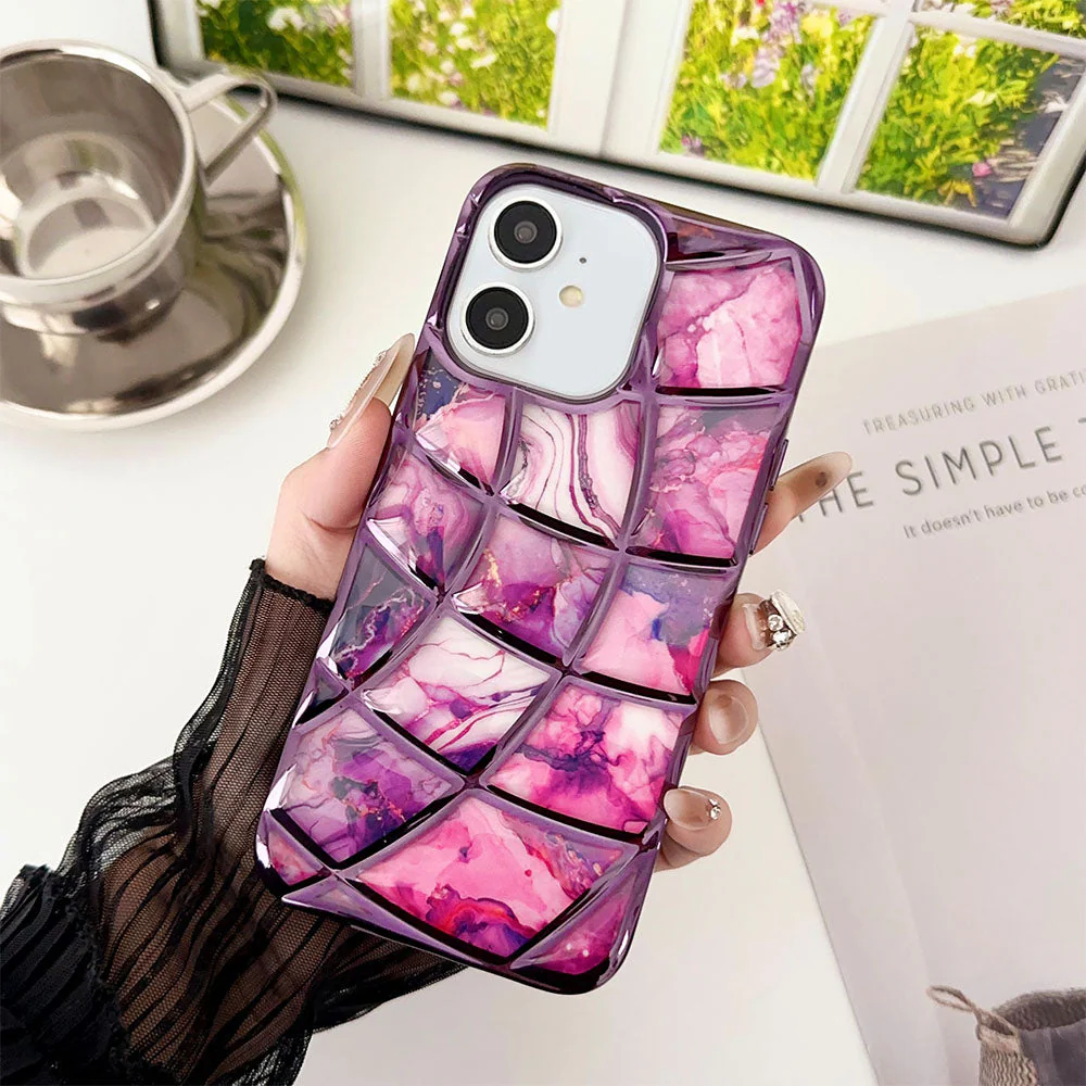 LuxuryKase LK145 Electroplated Marble Look Soft Shell Case For - iPHONE - Image 11