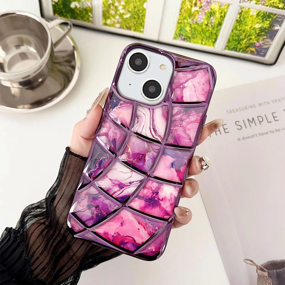 LuxuryKase LK145 Electroplated Marble Look Soft Shell Case For - iPHONE - Image 13