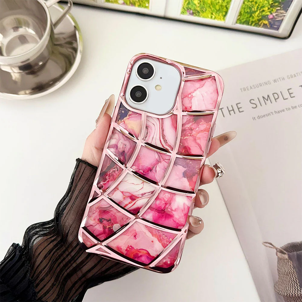 LuxuryKase LK145 Electroplated Marble Look Soft Shell Case For - iPHONE - Image 14