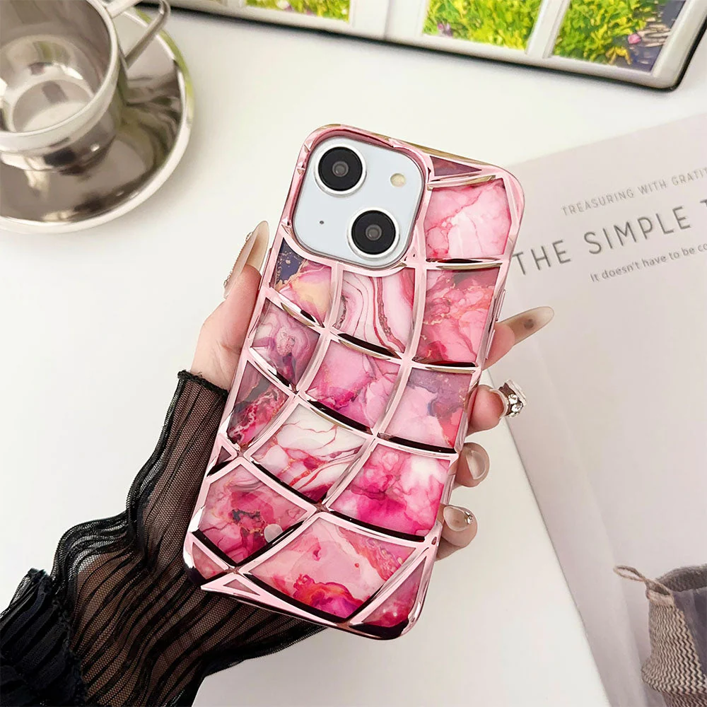 LuxuryKase LK145 Electroplated Marble Look Soft Shell Case For - iPHONE - Image 16