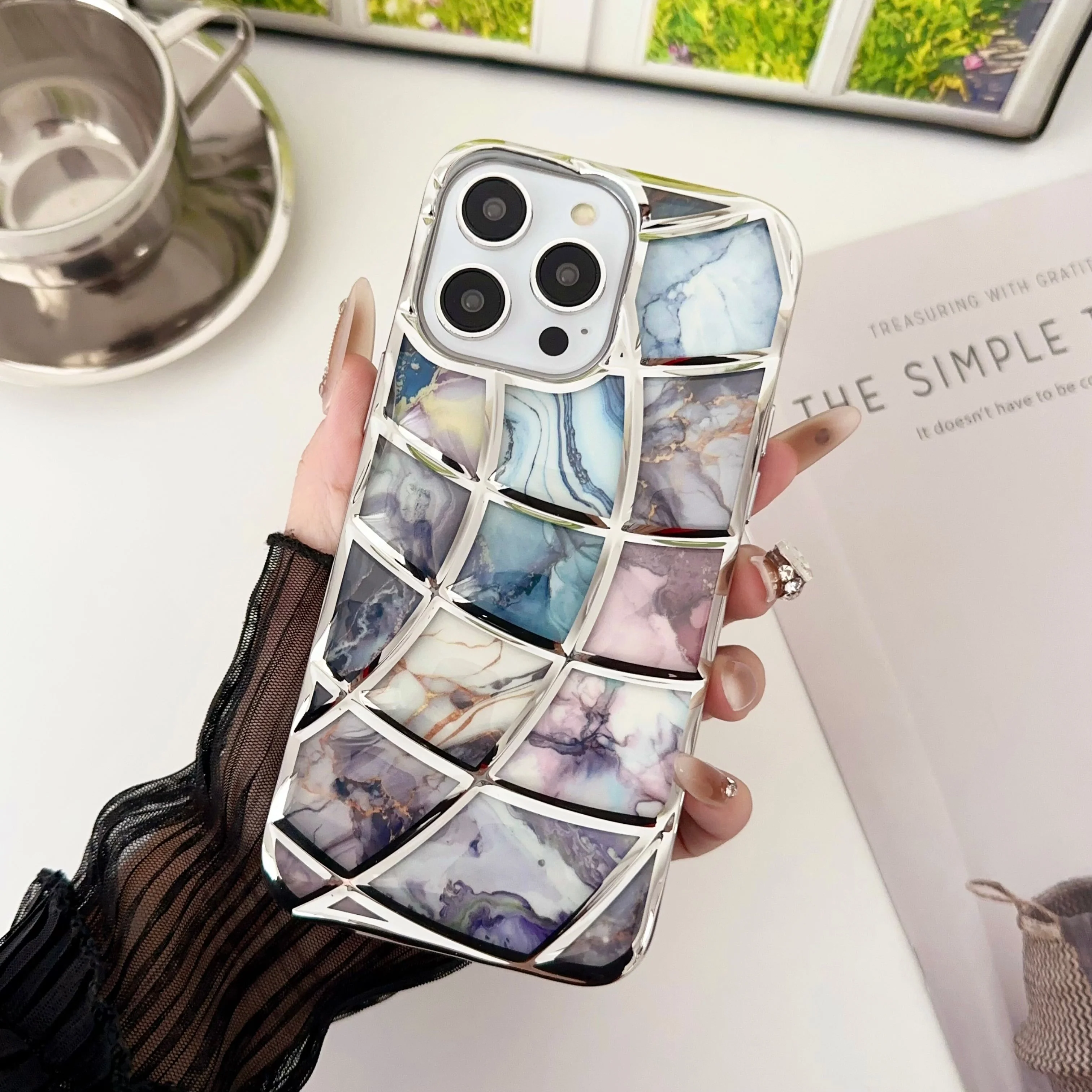 LuxuryKase LK145 Electroplated Marble Look Soft Shell Case For - iPHONE - Image 18
