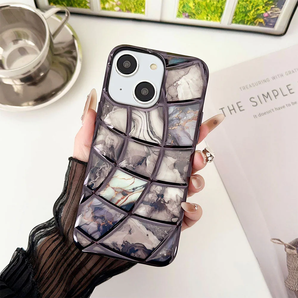 LuxuryKase LK145 Electroplated Marble Look Soft Shell Case For - iPHONE - Image 4