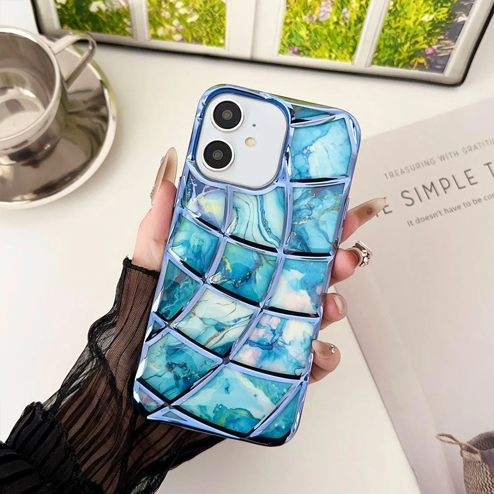 LuxuryKase LK145 Electroplated Marble Look Soft Shell Case For - iPHONE - Image 5