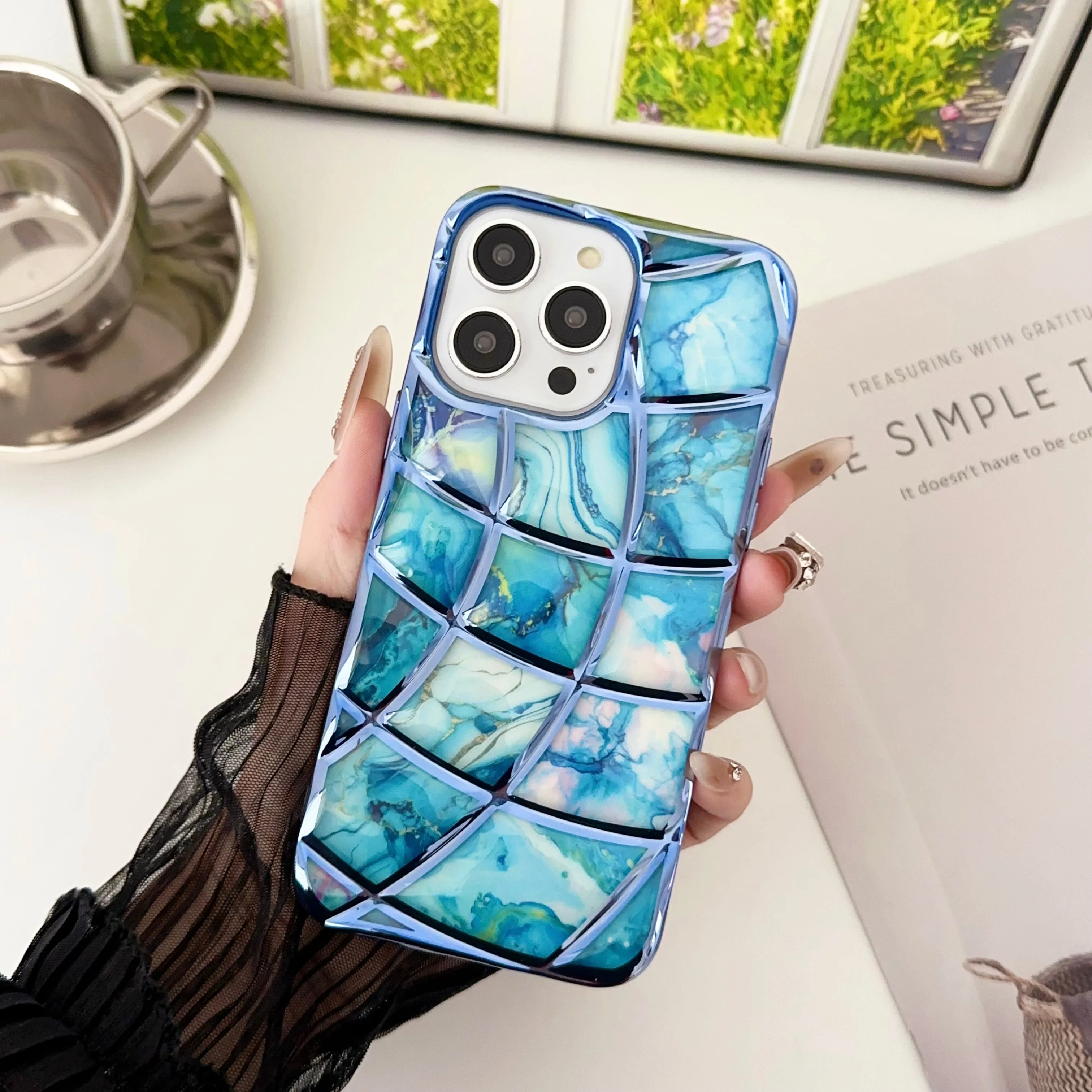 LuxuryKase LK145 Electroplated Marble Look Soft Shell Case For - iPHONE - Image 6