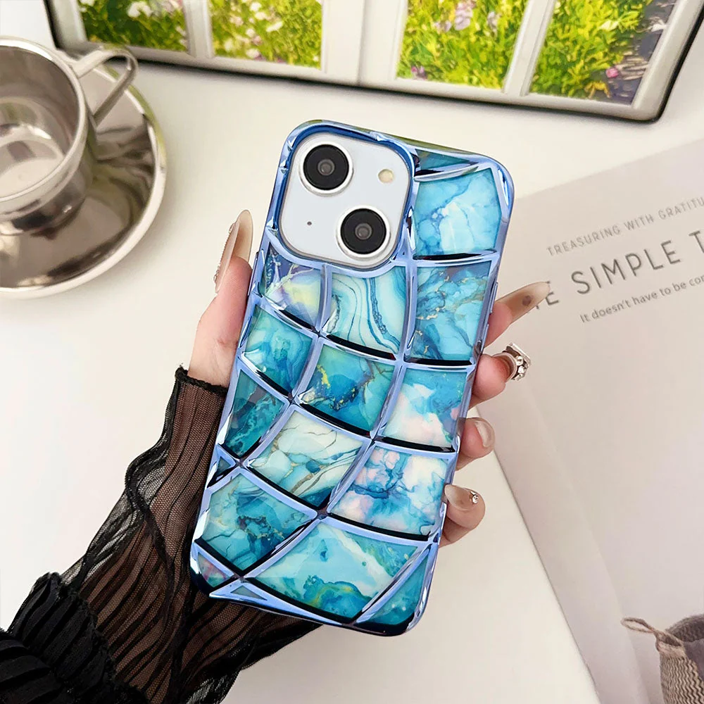 LuxuryKase LK145 Electroplated Marble Look Soft Shell Case For - iPHONE - Image 7