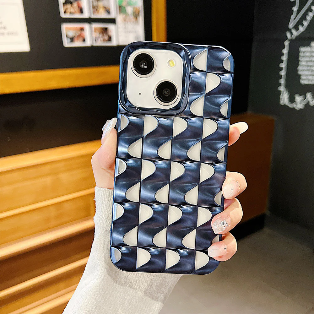 LuxuryKase LK148 3D Metal Texture Hollow S Pattern Soft For iPhone - Image 4