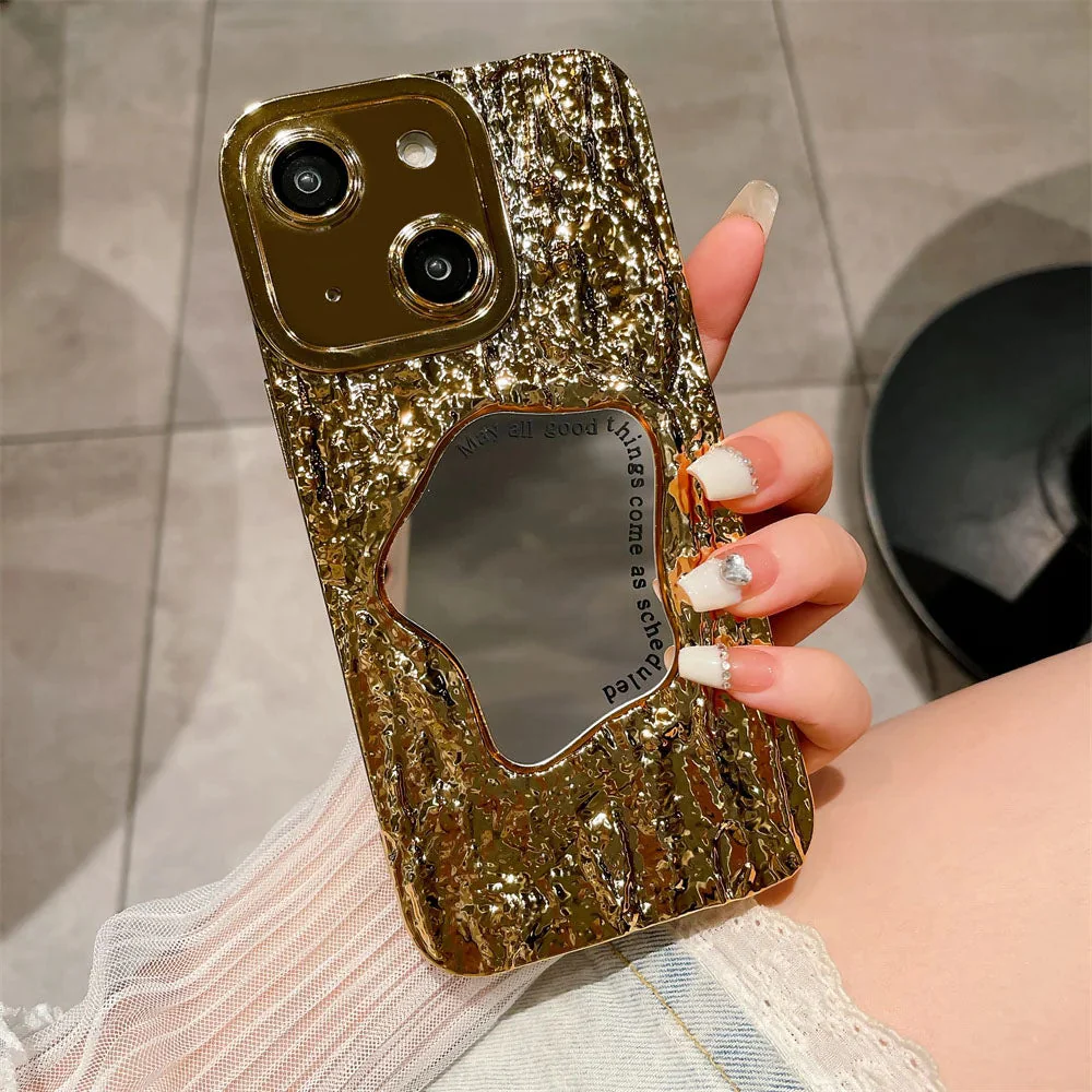 LuxuryKase LK149 Makeup Mirror Creative 3D Rock Pattern Shockproof Case For iPhone - Image 10