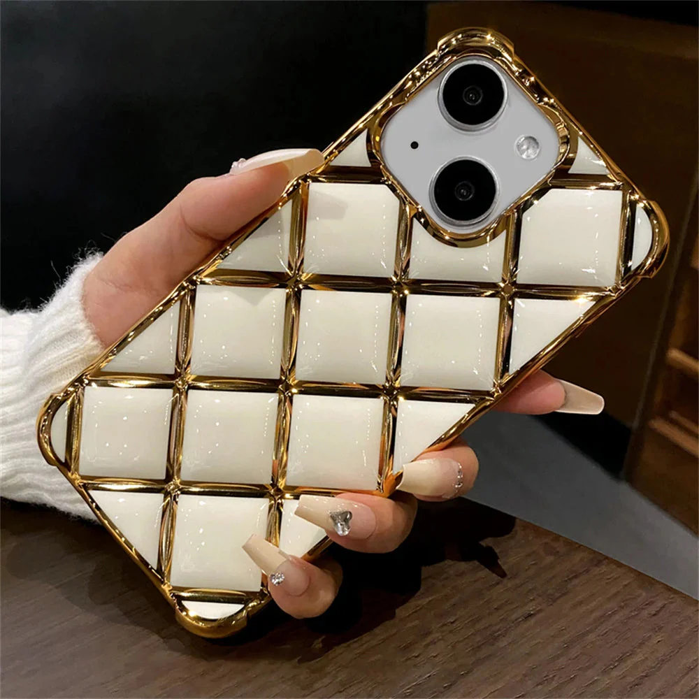 LuxuryKase LK152 Plating Diamond Lattice Grid Case For iPhone - Image 8